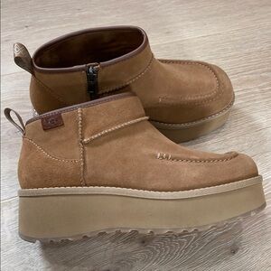 UGG Chestnut Suede Platform Boots